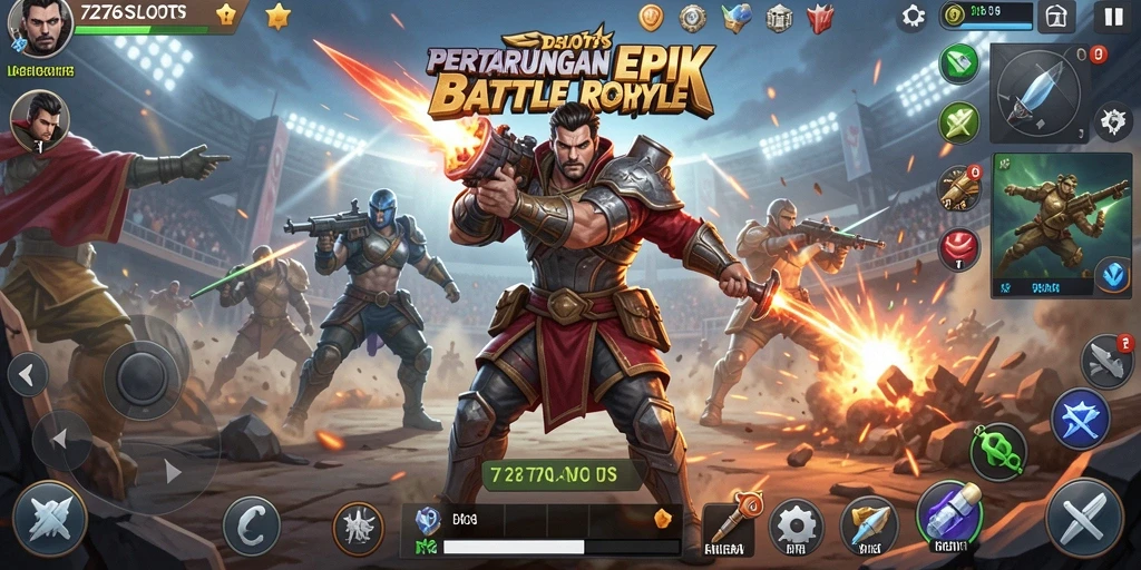 Screenshoot menampilkan ketegangan dalam pertarungan multiplayer Battle Royale.
