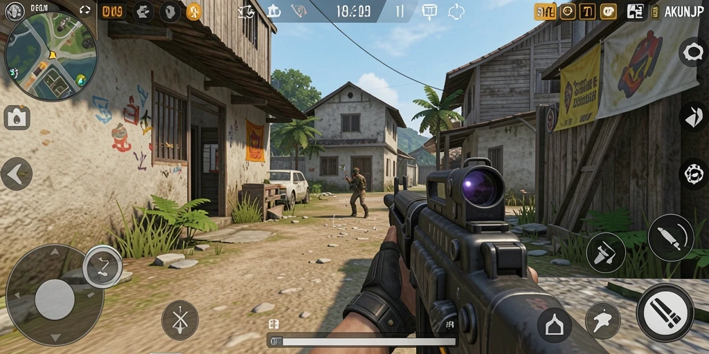 Tangkapan layar menampilkan aksi seru dalam gameplay TPS.