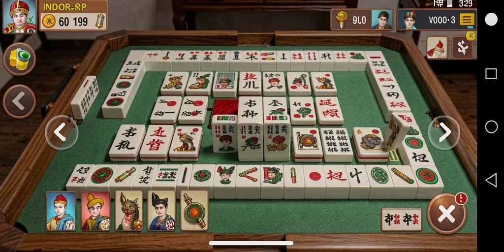 Tampilan gameplay seru dari aplikasi Mahjong INDORP yang memikat.