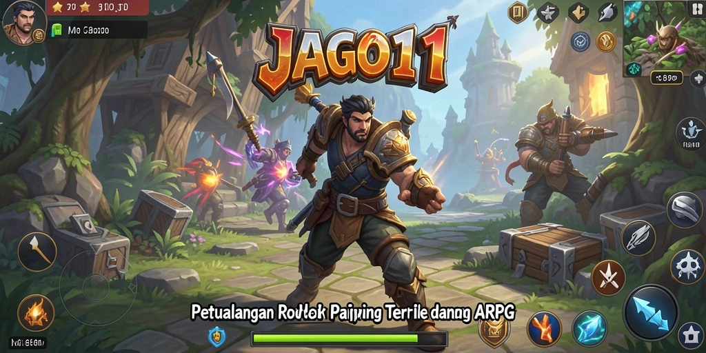 Gameplay JAGO11 dengan pertempuran RPG yang mendebarkan dan dunia yang menawan.