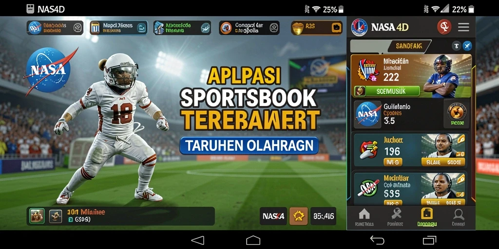 Screenshot utama NASA4D menampilkan fitur taruhan olahraga real-time.