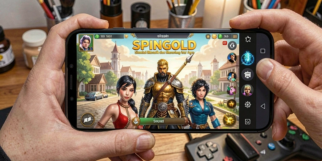 Tangkapan layar SPINGOLD menunjukkan gameplay yang interaktif dan imersif.