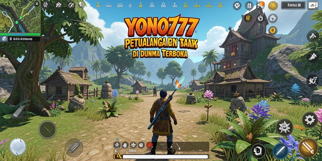 Screenshot menampilkan aksi eksplorasi dinamis di dunia terbuka YONO777.